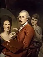 Charles Wilson Peale, Self-Portrait with Angelica and Rachel (1782-1785), 91.8 × 68.9&nbsp;cm.