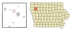 Location of Meriden, Iowa