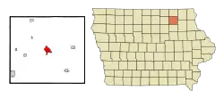 Location of New Hampton, Iowa