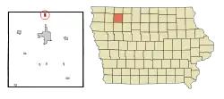 Location of Fostoria, Iowa