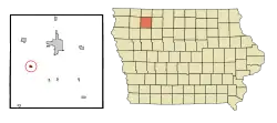Location of Royal, Iowa