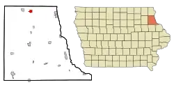 Location of Monona, Iowa