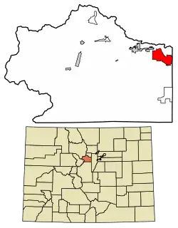 Location of the Floyd Hill CDP in Clear Creek County, Colorado.