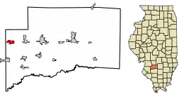 Location of Trenton in Clinton County, Illinois.