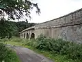 Cantilevered footpaths, seen from English side