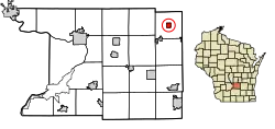 Location of Friesland in Columbia County, Wisconsin.
