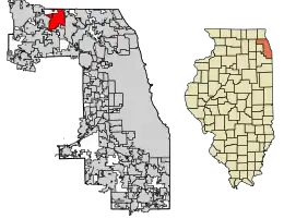 Location of Palatine in Cook County, Illinois