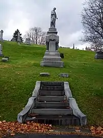 One of numerous large markers in the cemetery, this one marks the grave of Chauncey Keator