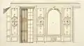 Cross-section of half the gallery of Monseigneur at the Château-Neuf in Meudon, condition in 1709. Nationalmuseum de Stockholm