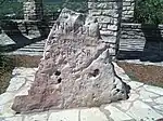 The engraved rock as it appears today