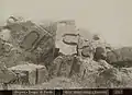 The existence of the U-shaped channels on the stone blocks (here at the Temple of Heracles) points at the use of cranes for lifting them into place.