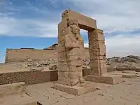 Remains of sculptures close to the temple