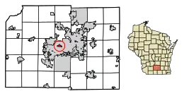 Location of Shorewood Hills in Dane County, Wisconsin.