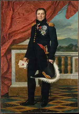 Image 7Étienne Maurice GérardPainting credit: Jacques-Louis DavidÉtienne Maurice Gérard (4 April 1773 – 17 April 1852) was a French general, statesman and marshal of France. He served under a succession of French governments, including the monarchy of the Ancien Régime, the First Republic, the First Empire, the Bourbon Restoration, the July Monarchy, the Second Republic, and arguably the Second Empire, becoming prime minister briefly in 1834. This 1816 portrait of Gérard by Jacques-Louis David is in the collection of the Metropolitan Museum of Art in New York City.More selected pictures