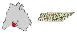 Location of Forest Hills in Davidson County, Tennessee.