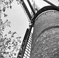 Close-up of the top half of the mill