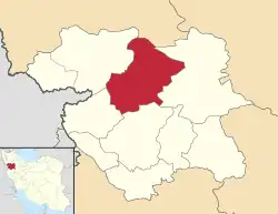 Location of Divandarreh County in&nbsp;Kurdistan&nbsp;province