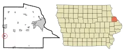 Location of Worthington, Iowa