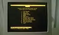 A Wyse WY-60 dumb terminal displaying the dial-pac of the Dynix system at Goshen Public Library in Goshen, Indiana, via Telnet on May 2, 2013.