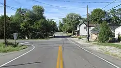 Looking south at the junction of Ohio Highways 133 and 727 in Edenton