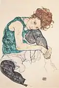 Seated woman with bent knees, 1917