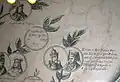 Philippa (genealogically misidentified) with King Eric on an old print displayed at Darlowo Castle