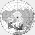 Approximate depiction of the ash cloud at 18:00 UTC on 20 April 2010.