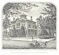 Residence of David Ward in the southwest corner of Cass and Temple, was built in 1864 and demolished in 1940s.