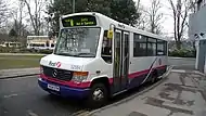 An ex-First Essex Marshall Master in service with First Hampshire & Dorset in 2010.