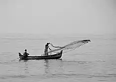 From a boat in India