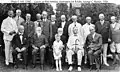 Gleaves is standing fourth from right in this photo of retired flag officers taken at the 85th birthday party of Rear Admiral George C. Remey on 10 August 1926.