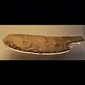 Flint knife. Second Dynasty, about 2700 BC. From the tomb of Khasekhemwy, Abydos. Given by the Egypt Exploration Fund, 1901. EA 68775 (British Museum)