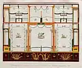 Frescoed wall from the Casa della seconda Fontana di Mosaico (House of the Second (Small) Mosaic Fountain in Pompeii excavated in 1827