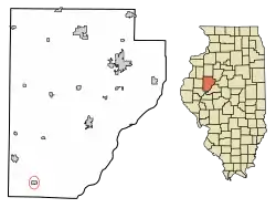 Location of Dunfermline in Fulton County, Illinois.