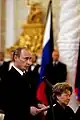 Vladimir Putin delivers a speech.