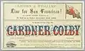 Sailing card for the Gardner Colby