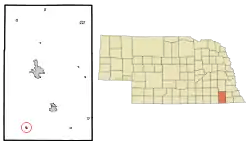 Location of Odell, Nebraska