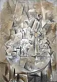 Georges Braque, 1911, Nature Morte (The Pedestal Table), oil on canvas, 116.5 × 81.5&nbsp;cm, Georges Pompidou Center, Paris