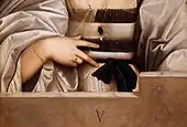 Detail of the right hand and bosom (Modena)