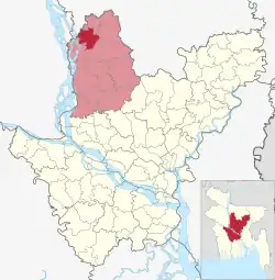 Location of Gopalpur Upazila