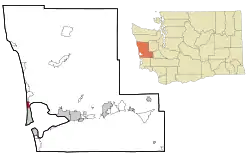 Location of Hogans Corner, Washington