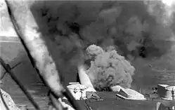 HMS Canopus bombarding Turkish forts, Dardanelles March 1915. Photo by Ernest Brooks.