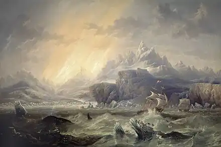 HMS Erebus and Terror in the Antarctic, 1847, now at the National Maritime Museum