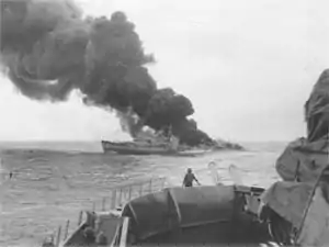HMS Gurkha, more than 1 hour after being torpedoed