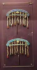 Kingfisher feather hairpin