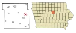 Location of Steamboat Rock, Iowa