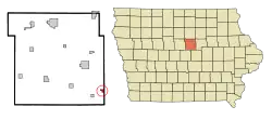 Location of Whitten, Iowa