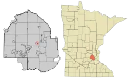 Location of Medicine Lakewithin Hennepin County, Minnesota