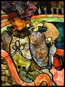 With Louis Comfort Tiffany, Au Nouveau Cirque, Papa Chrysanthème, c. 1894, stained glass, 120 x 85&nbsp;cm, Musée d'Orsay, Paris
