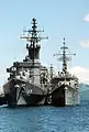 JDS Hiei and JDS Asagumo at Subic Bay on 1 August 1988